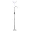 BEL AIR HOME - Lampada da terra Varese 1xE27 e 1xE14178cm - Ideale per soggiorni e studi - Design moderno e funzionale - Lampada da lettura regolabile (BIANCO) (Lampadine non incluse)