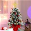 KAHEIGN 60CM Mini Albero di Natale Artificiale da Tavolo Pino, Piccolo, in Vaso, Insieme a Palla di Natale Bacca Rossa Pigna Stella, Decorazioni per Casa Ufficio