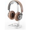 QinCoon Supporto per Cuffie, Porta Cuffie curvo con vassoio portaoggetti, Stand Headset da gioco di base per AirPods Max, Beats, Bose, Sennheiser, Sony e altri (bianco)