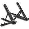 SQUADO Supporto per Computer Portatile Multi-Angolo Regolabile con Supporto per Telefono, Adatto a Laptop da 10 a 17 Pollici - Ergonomico e Pieghevole per Scrivania e Ufficio, NERO