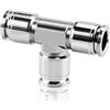 TAILONZ PNEUMATIC Raccordi a T da 10 mm OD in acciaio inox 304 da collegare a pressione a 3 vie Tubo da collegare a pressione Blocco PE10 (confezione da 1)