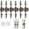 Ylinwtech 6pcs Pomolo per Porta Antico Bronzo Maniglia tiri del cassetto dell'annata per le maniglie Maniglie per Cassetti Europeo Stile per porte, piastra per mobili cassetti, armadi, comò, con vite