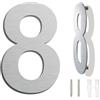 Ywonoby spazzolato moderno numero civico -6 pollici 152 mm altezza, in solido acciaio INOX 304, galleggiante aspetto e facile da installare (Numero 8 Otto)