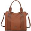 QUEEN HELENA Borsa Grande a Mano Morbida Capiente con Tracolla Donna M9012 (Marrone)