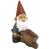 Design Toscano Carriola Willie Mangiatoia per uccelli da giardino con statua di Gnomo, poliresina, a colori, 30 cm