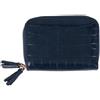 Julia Buxton Portafoglio da donna alla moda colorato Multi Card Case Wizard, motivo coccodrillo blu navy, Motivo coccodrillo blu navy, Taglia unica
