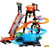 Hot Wheels Mega Autolavaggio Playset per Macchinine con Pista Selvaggia e Coccodrillo, Torre dell'Acqua, Vasca del Vortice, Un Veicolo Cambiacolore, FTB67