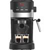 Sirge CREMAEXPRESSO+ Macchina per Caffè Espresso e Cappuccino con 2 filtri, 1100 W, 15 bar [POMPA MADE IN ITALY], Serbatoio dell'acqua 1,25 L Rimovibile - Ugello Vapore Cappuccino, NERA