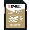 Emtec 64GB Class10 Gold + 64GB SDXC Class 10 scheda di memoria - schede di memoria (SDXC, Nero, Marrone, Classe 10)