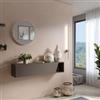 DEGHI Consolle sospesa 138x28h cm bronzo con anta sagomata reversibile - Clary
