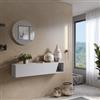 DEGHI Consolle sospesa 138x28h cm gesso con anta sagomata reversibile - Clary