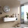 DEGHI Consolle sospesa 138x28h cm bianco lucido con anta sagomata reversibile - Clary