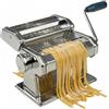 Fackelmann,Macchina per tirare la pasta a mano regolabile, 19,5x16x17 cm,Linea Easy prepare, supporto di fissaggio al piano di lavoro, 3 varietà di pasta,(colore:argento,blu), quantità: 1 pezzo, 27916