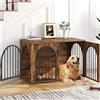 Hzuaneri 100cm Gabbia per Cani, Tavolo Supplemento, Cuccia Moderna per Cani Interno, Kennel cane Medio, Casetta per Animali, 3 porte, Porta ad arco, 60 x 100 x 63 cm, Marrone Rustico DFC84101B