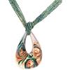 Linea Italia Venetiaurum - Collana Girocollo Multifili per Donna Con Pendente In Vetro Originale Di Murano E Argento 925 - Gioiello Made In Italy Certificato