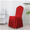 Highdi Coprisedia con Schienale Elasticizzato, Copertura della Sedia con Gonna Stretch Spandex Fodere per Sedie Rimovibile per Matrimoni, Feste, Hotel Décor (2 Pezzi,Rosso)