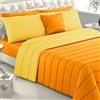 Viterbo Biancheria - Piumone Letto Singolo, Trapunta Singola Invernale Made in Italy, Imbottitura di 300 Gr/Mq, Coperta Copriletto (Singolo (4109), Giallo/Arancio)