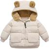Generic wojonifuliy01 Bambino Ragazzi - Bambino Bambini Neonati Maschi Ragazze Inverno Caldo Solido Cappotti Orecchie d'orso Giacca Imbottita con Cappuccio in Pile Outwear Abbigliamento (Beige, 18-24 Months)