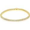 LUXURY MILANO Bracciale tennis Luxury Milano in argento dorato con zirconi bianchi. Altezza 2,5 mm. Lunghezza 19, 5 cm.