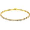 LUXURY MILANO Bracciale tennis Luxury Milano in argento dorato con zirconi bianchi. Altezza 2 mm. Lunghezza 19, 5 cm.