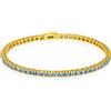 LUXURY MILANO Bracciale tennis Luxury Milano in argento dorato con zirconi azzurri. Altezza 2,5 mm. Scegli la tua misura.