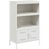 vidaXL Credenza Bianca 68x39x113 cm in Acciaio, mobiletto, madia, mobile di conservazione, armadietto, mobile portaoggetti, portaoggetti, mobile alto