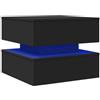 vidaXL Tavolino da Salotto con Luci LED Nero 50x50x40 cm