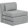 HOMCOM Poltrona Letto Pieghevole a 3 Sezioni, Poltrona da Terra 2 in 1 Chaise Longue Salvaspazio, per Camera da Letto, Soggiorno e Ufficio, 80x75x74 cm, Grigio