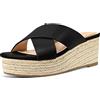 PIZZ ANNU Sandali Donna Estivi Espadrillas Mules Zeppa Scarpe con Tacco Plateau Platform Sandalo Spiaggia Viaggio Open Toe Cross Ciabatte Nero EU 38