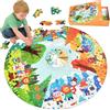 Kulveanju Puzzle Bambini 3 4 5 6 Anni, 88 Pezzi Puzzle da Pavimento Quattro Stagioni Animali Forestali, Grande Circolare Puzzles, Giochi Creativi Puzzles Regalo per Ragazzi e Ragazze 3-7 Anni, 53x53cm