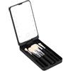 VALINK Specchio da viaggio ricaricabile USB con luci e set di pennelli per il trucco, set di pennelli da trucco a LED da viaggio per donne nero