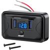 Linkstyle Presa USB per Camper, Doppia Presa USB A 18W e USB C 36W con Voltmetro e Interruttore per 12V Auto Barca Camion