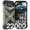 DOOGEE VMAX Pro Smartphone 5g, 6,58 32GB + 512GB/TF 2TB Rugged Smartphone, 22000mAh/33W, Dimensity 7050 Telefono Indistruttibile, Android 14 Celluare Antiurto,108MP/Impronte Digitali/Face ID/OTG/IP68