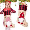 NOCHME Calze Natalizia da Appendere Set 2 Pezzi Iuta Motivo Scozzese Classico Ricamato Natale Camino Calza Christmas Stocking per Albero Natalizie Casa Finestre Decorazione