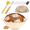 Tahbarshi Cestini per lievitazione del pane Banneton in silicone, kit iniziale di cestini per lievitazione del pane rotondi pieghevole set di barattoli per lievito madre, ciotola per lievitazione impasto