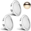 YindaLux Set di 3 Faretti LED da Incasso per Cartongesso 230V 3W 4000K Neutro, 15mm Ultra Piatti 300LM Apertura Soffitto 55-58mm, IP44 Faretti LED Soffitto, Cromato