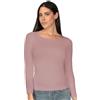Intimidea - Maglia in Cashmere e Modal, T-Shirt Maniche Lunghe con Girocollo, Calda e Morbida, 212842 (Rosa, S/M)