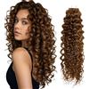 RUNATURE Extension Capelli Veri Ricci Biadesivo Marrone 35cm 20 Pezzi 50g Invisibile Capelli Veri #4-NW