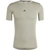 adidas Uomo Techfit Compression Training T-Shirt, Silver Pebble, S Short