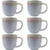 Brigros Wehome - Set Da 6 Tazze Colazione In Ceramica, Lavorate A Mano, Tazze Mug 6 X 350 Ml Pezzi Per Colazione/set Di Tazze Da Caffè, Tazze Cappuccino, Tazze Da The (Blu)