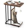 FANTASK Tavolino 4 in 1 con tagliere in sisal per gatti, tiragraffi con cuscino rimovibile e palla, tiragraffi in stile gatto