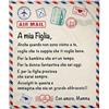 Srliya Coperta di Flanella per Scrivere Lettera di Busta Italiana Papà/Mamma a Mio Figlio e Mia Figlia Coperta Alfabetica Mamma Italiana a Figlia (1)