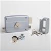 CISA - Serratura per Porte in Legno da Applicare 15042050195 - Serratura in Acciaio Verniciato Grigio con Cilindro e Tirante nichelati - Serratura Cancello Esterno Entrata 50 - Mano Destra Applicare