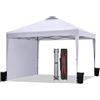 BONTEC Gazebo 3x3 Pieghevole Impermeabile, Tenda da Giardino con Pannello Laterale Extra, Facile da Montare, Gazebo Esterno con Borsa a Rotelle e 4 Sacchetti di Sabbia, Tenda da Esterno per Eventi