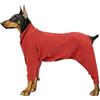 Generic Cappotto per cani per stagione fredda, pigiama caldo per cani, tuta intera morbida, maglione invernale per cani di taglia media e grande taglia L (rosso, L)