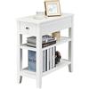 GIANTEX Tavolo Console Stretto da Divano, a 3 Ripiani, Cassetto con Manico, Salvaspazio e Multiuso, Arredo per Soggiorno, Camera, Ufficio, Portata di 60 kg, 59x26x61 cm, 3 Colori