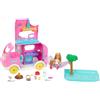 Barbie - Camper di Chelsea 2 in 1, playset con Veicolo Che Si trasforma in Un Campeggio e Mini Bambola Chelsea, 2 Cuccioli e 15+ Accessori Inclusi, Giocattolo per Bambini, 3+ Anni, HNH90