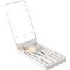 VALINK Specchio da viaggio ricaricabile USB con luci e set di pennelli per il trucco, set di pennelli da trucco a LED da viaggio per donne bianco