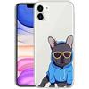 Yoedge Trasparente Custodia per Apple iPhone 11 6,1, Morbido Silicone TPU Bumper Antiurto con Disegni, Originale Case Sottile Antipolvere Antiscivolo Cover per iPhone11, Bulldog