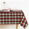 IL BOTTEGONE Tovaglia Rettangolare Tessuto Tinto in Filo Lurex Tartan Prodotta In Italia, Fantasia Scozzese Natalizia (Bianco, 140x300 cm)